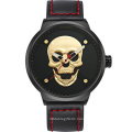 WWOOR 8867 Men Watch Quartz Wristwatch Gold Luxury Brand 3D Gold Skull Watches Leather Relojes populares en colombia